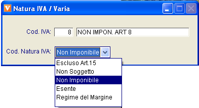 Vendite - Fattura Elettronica - Corrispondenze Natura Iva